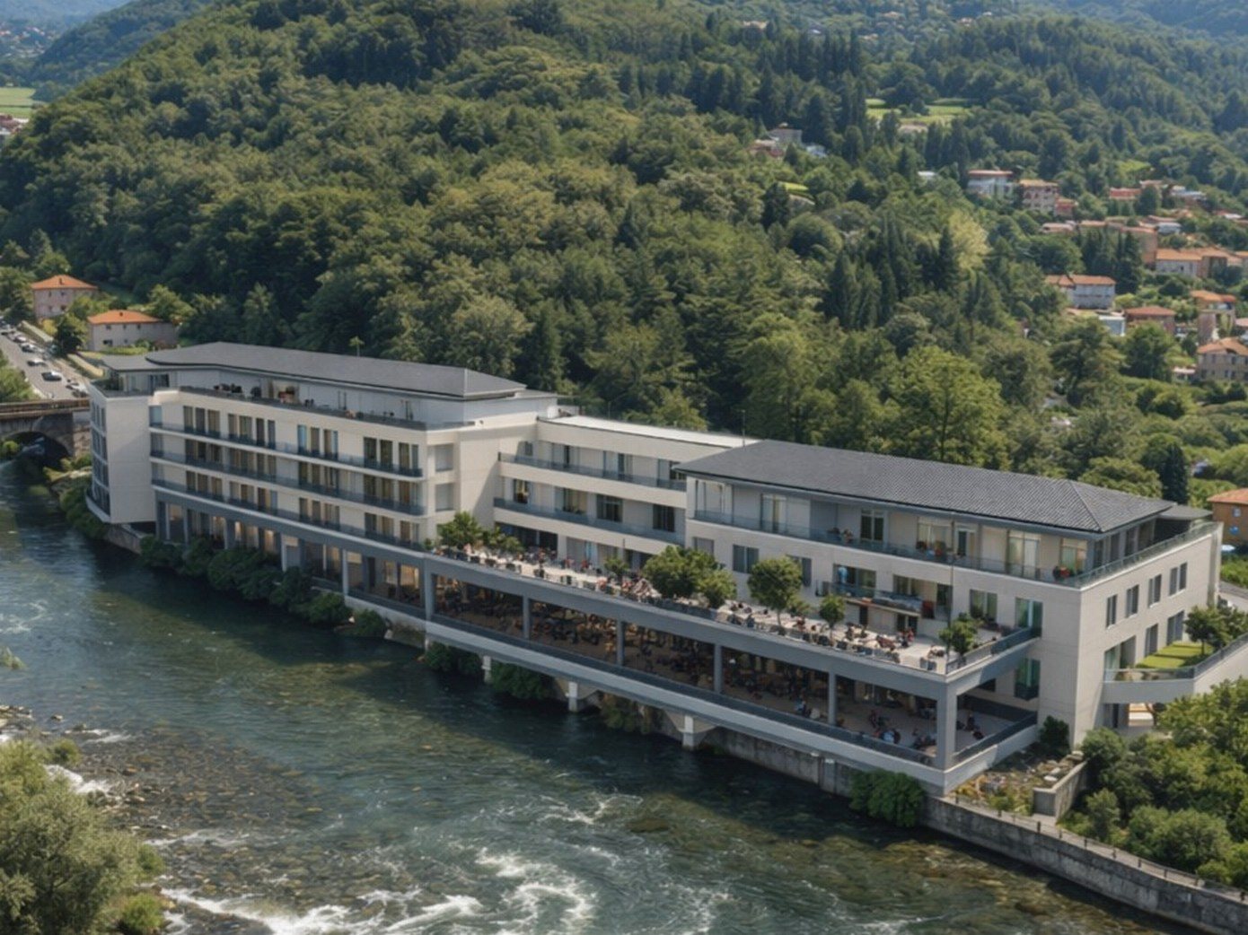 Rendering del possibile campus Healthcare e Senior Living Stehli